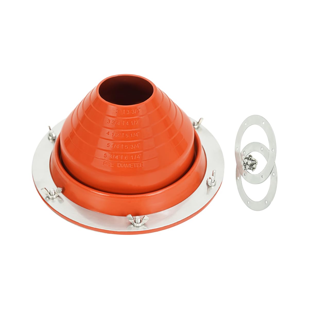 RXQNN silicone tent stove jack kit front view: flexible heat shield for safe exhaust