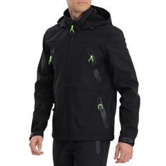 RYLY rexperformance jacket with hood front view showing windproof shell for outdoor sports.