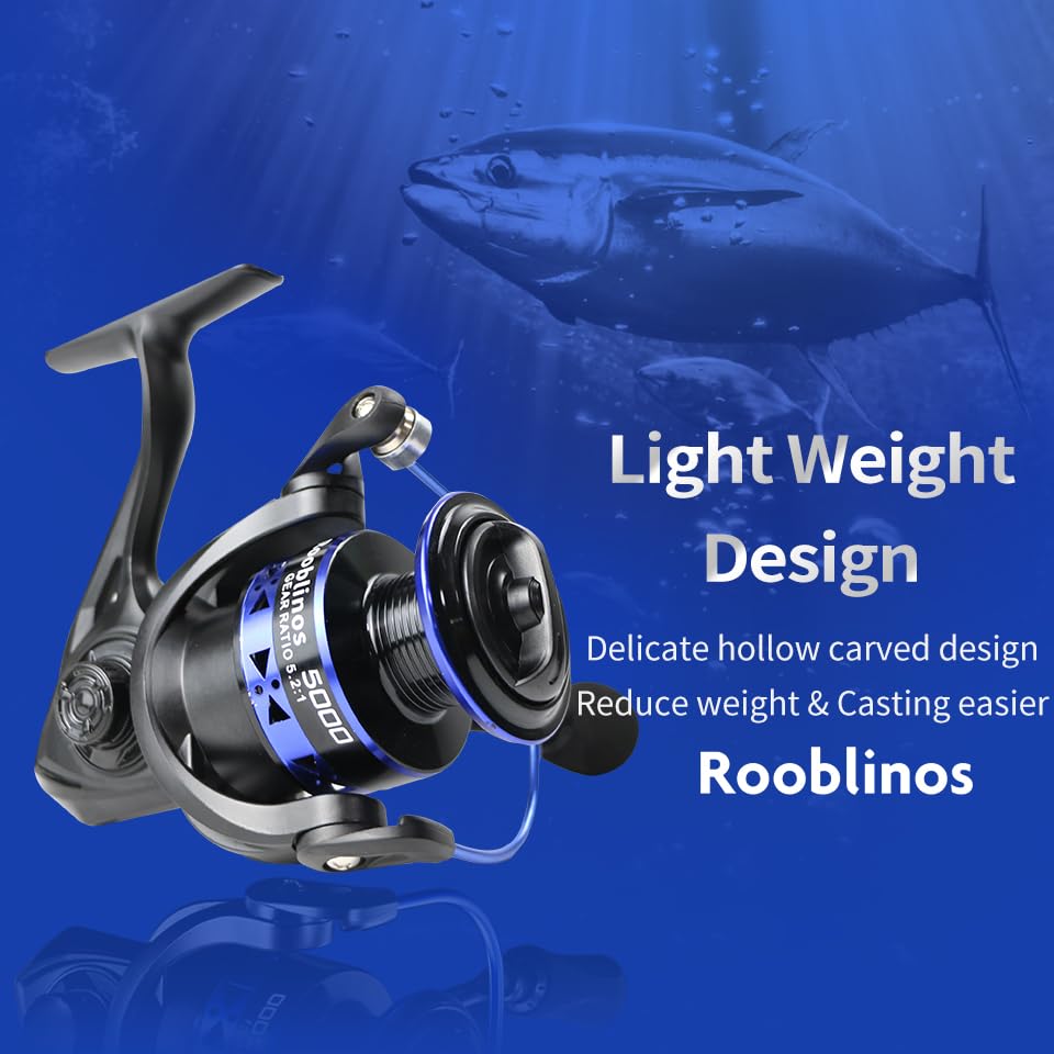 Multiple model options and blue aluminum spool on RYOBI RANMI Easting reel