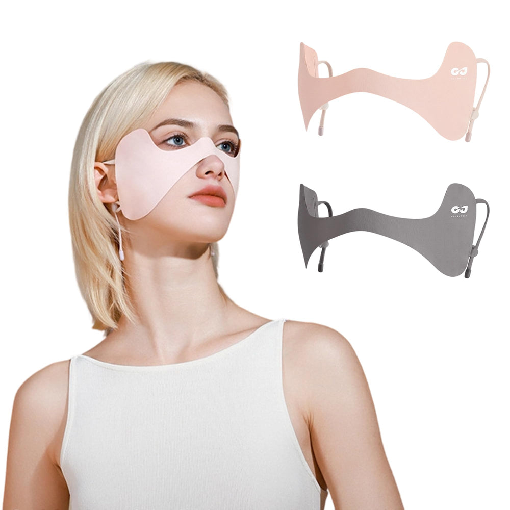 Rzikve UPF50+ cooling eye mask in pink providing outdoor sun protection.