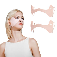 Rzikve UPF50+ cooling face cover pink, front view for sun protection.