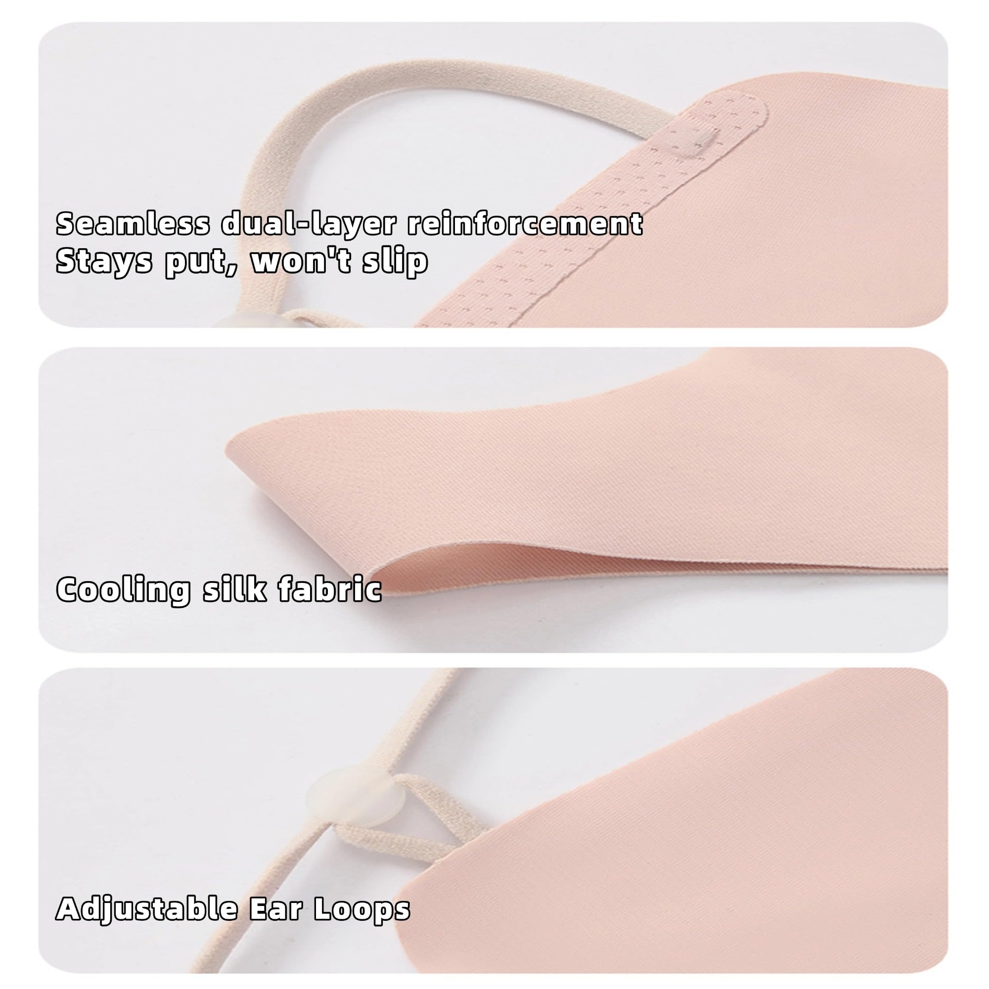 Rzikve UPF50+ cooling face cover pink, side view, breathable design.