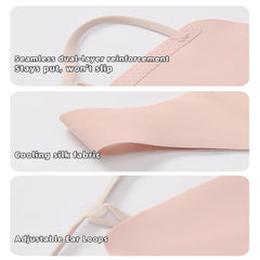 Rzikve UPF50+ cooling face cover pink, side view, breathable design.