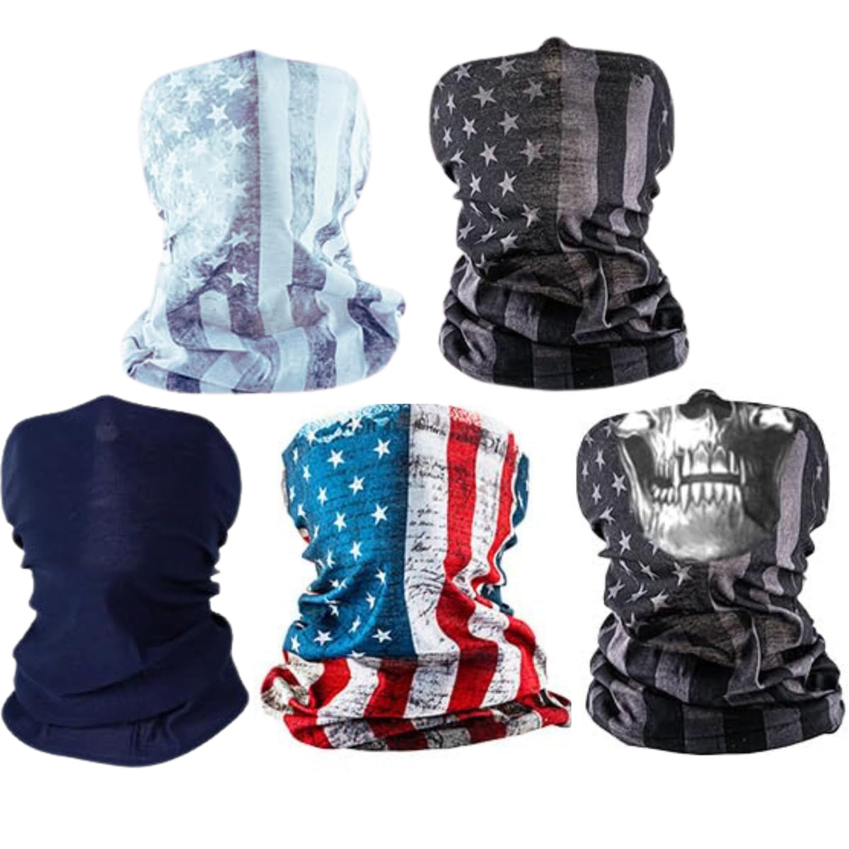 S A UV face shield 5-pack variety designs protects from sun with breathable microfiber