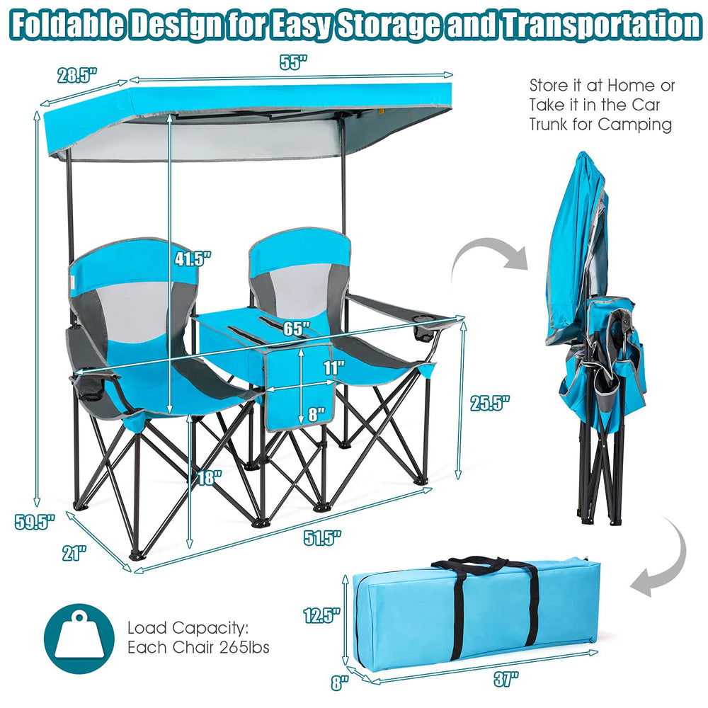 S AFSTAR central cooler bag and table keep drinks and snacks handy.