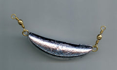 S & J's TACKLE BOX 3 oz crescent sinker with barrel swivel for bottom fishing