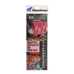 Sabiki Hayabusa snapper paternoster rig with pink fish skin boosts lure visibility.