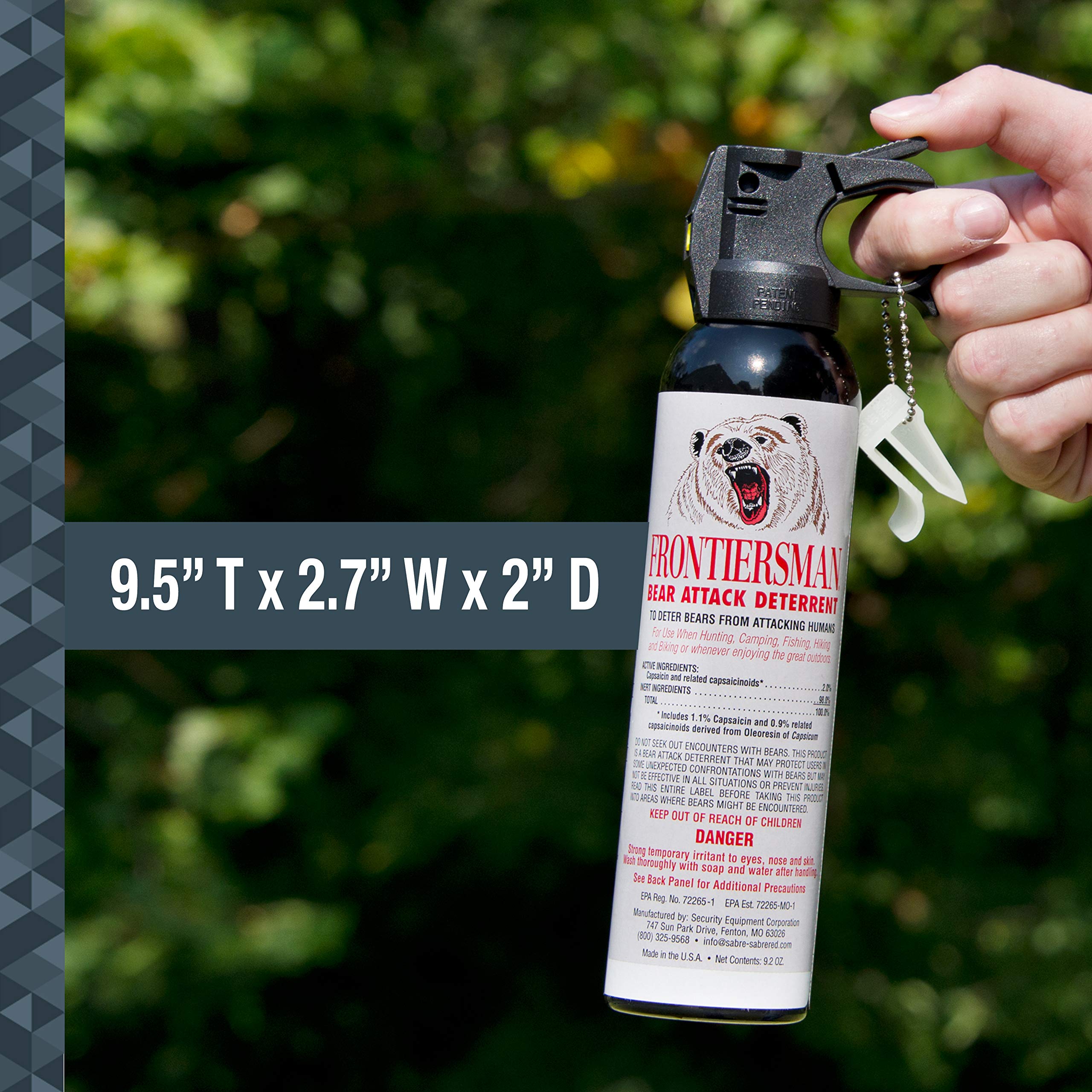 SABRE Frontiersman 35-foot spray range for safer distance during bear encounters