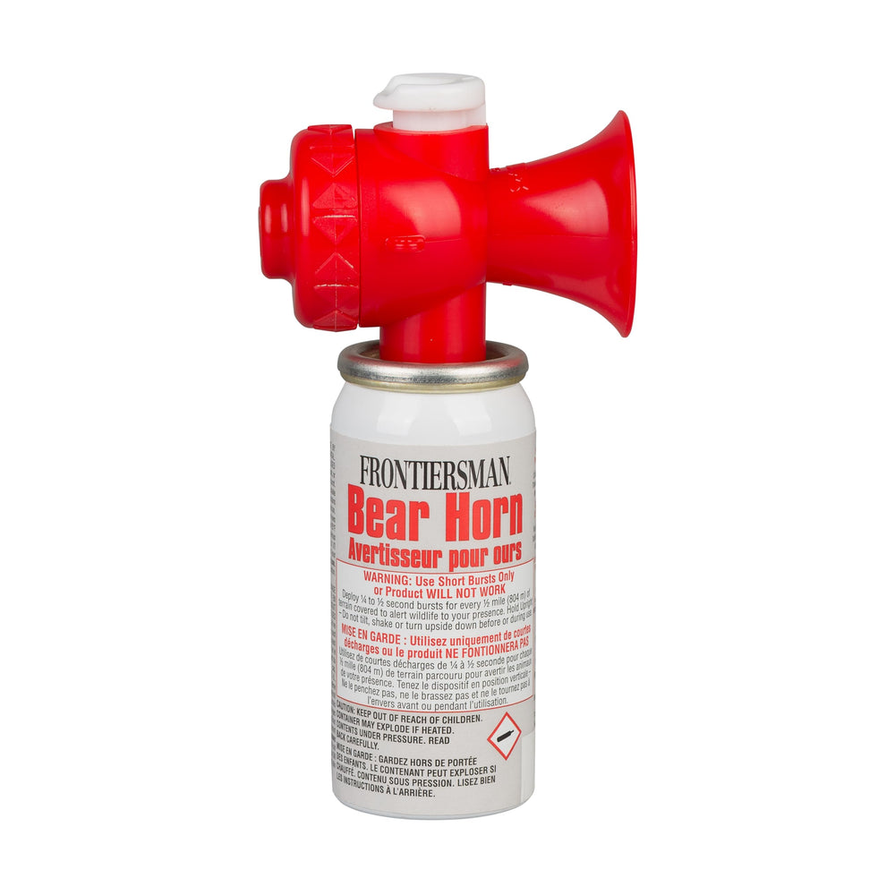 SABRE Frontiersman Bear Horn ready-to-use 130dB blast signals bears from afar.
