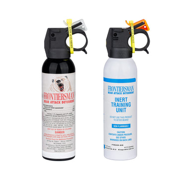 SABRE Frontiersman bear spray 7.9 oz, wide range for safer distance.
