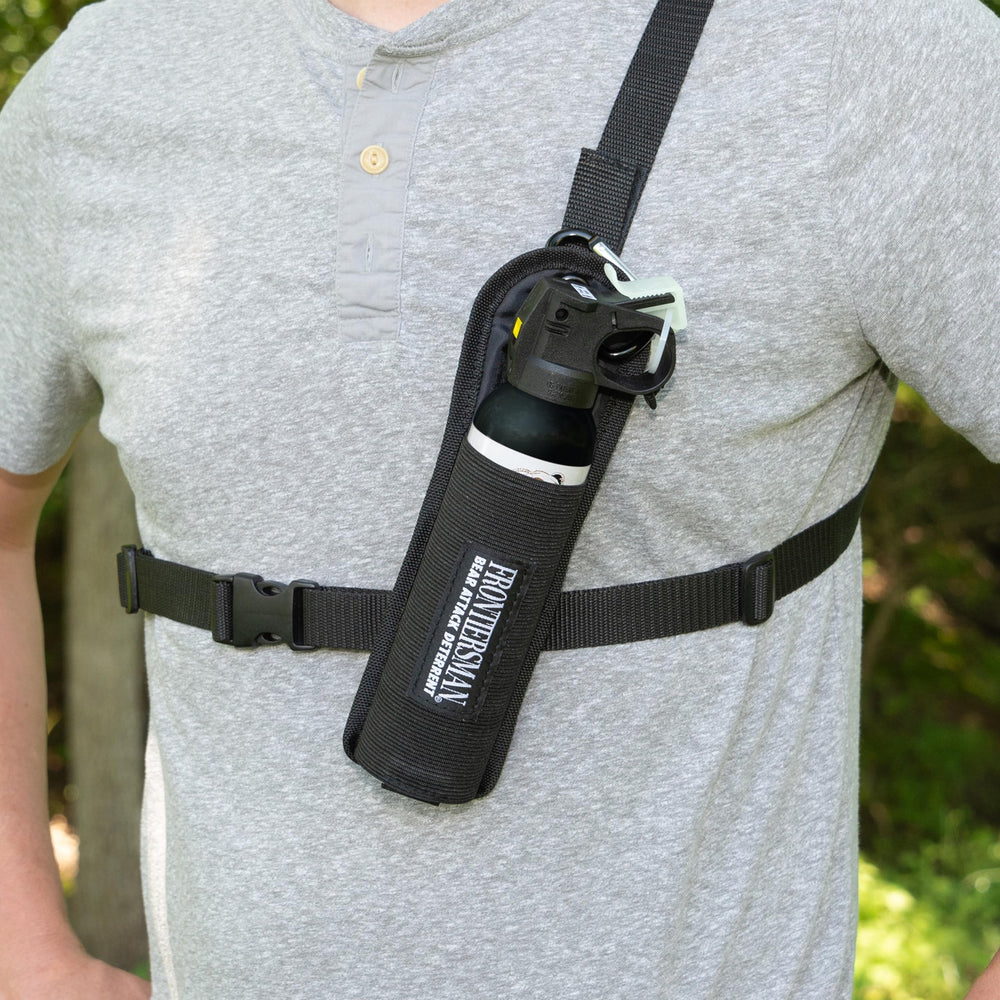 7.9 oz SABRE Frontiersman canister fits securely in holster