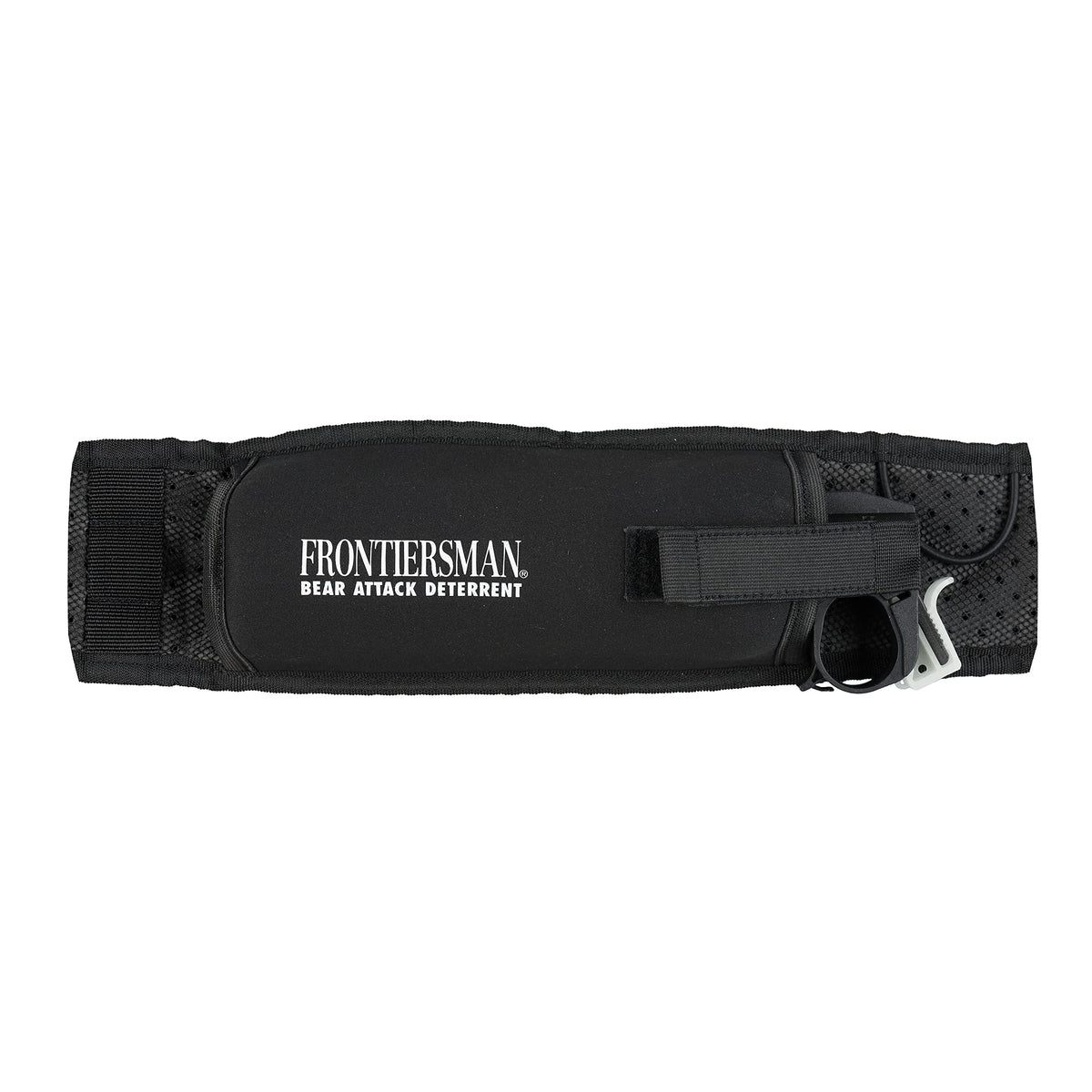SABRE Frontiersman holster front view for quick bear spray access during hikes