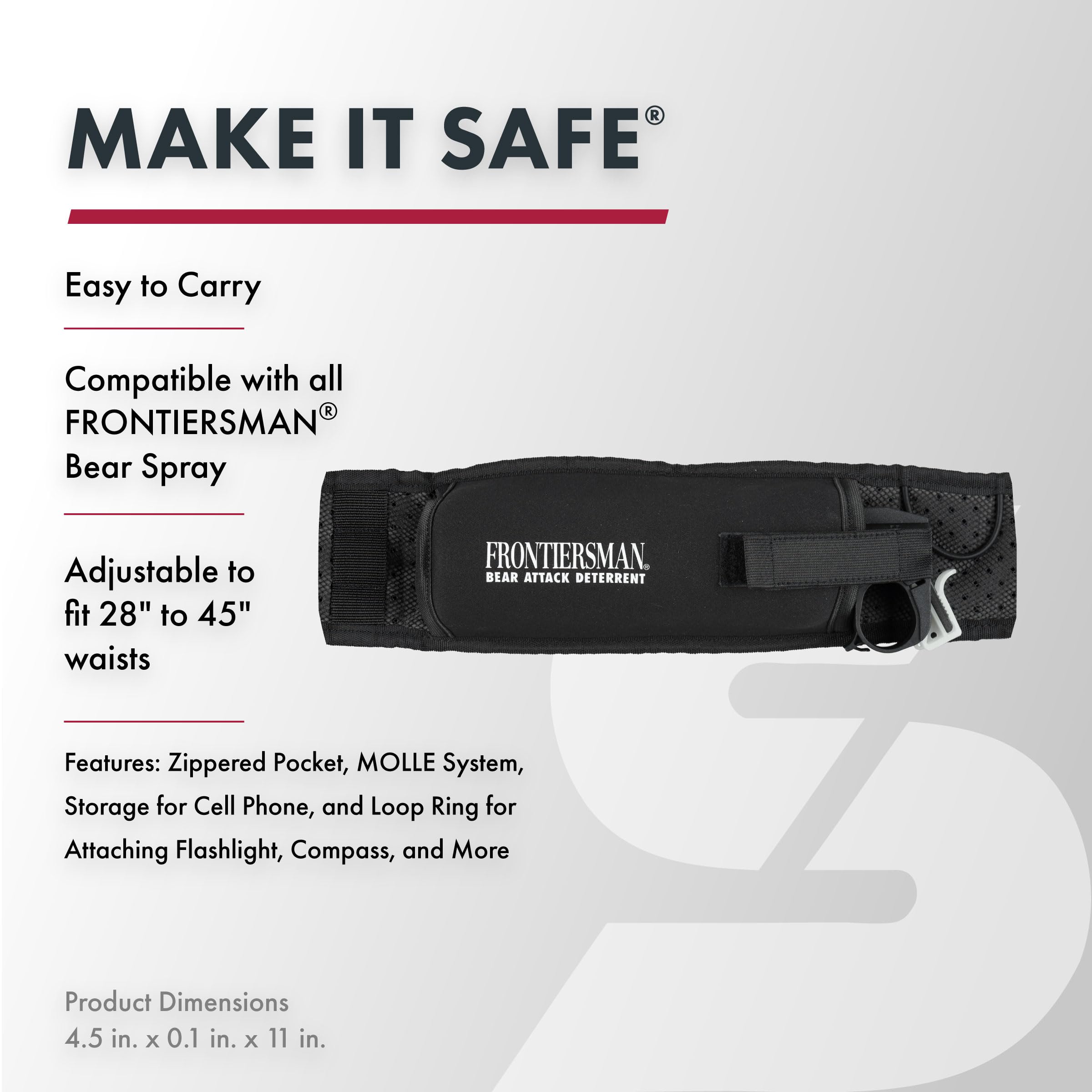 SABRE Frontiersman holster side view showing secure fit on outdoor trek