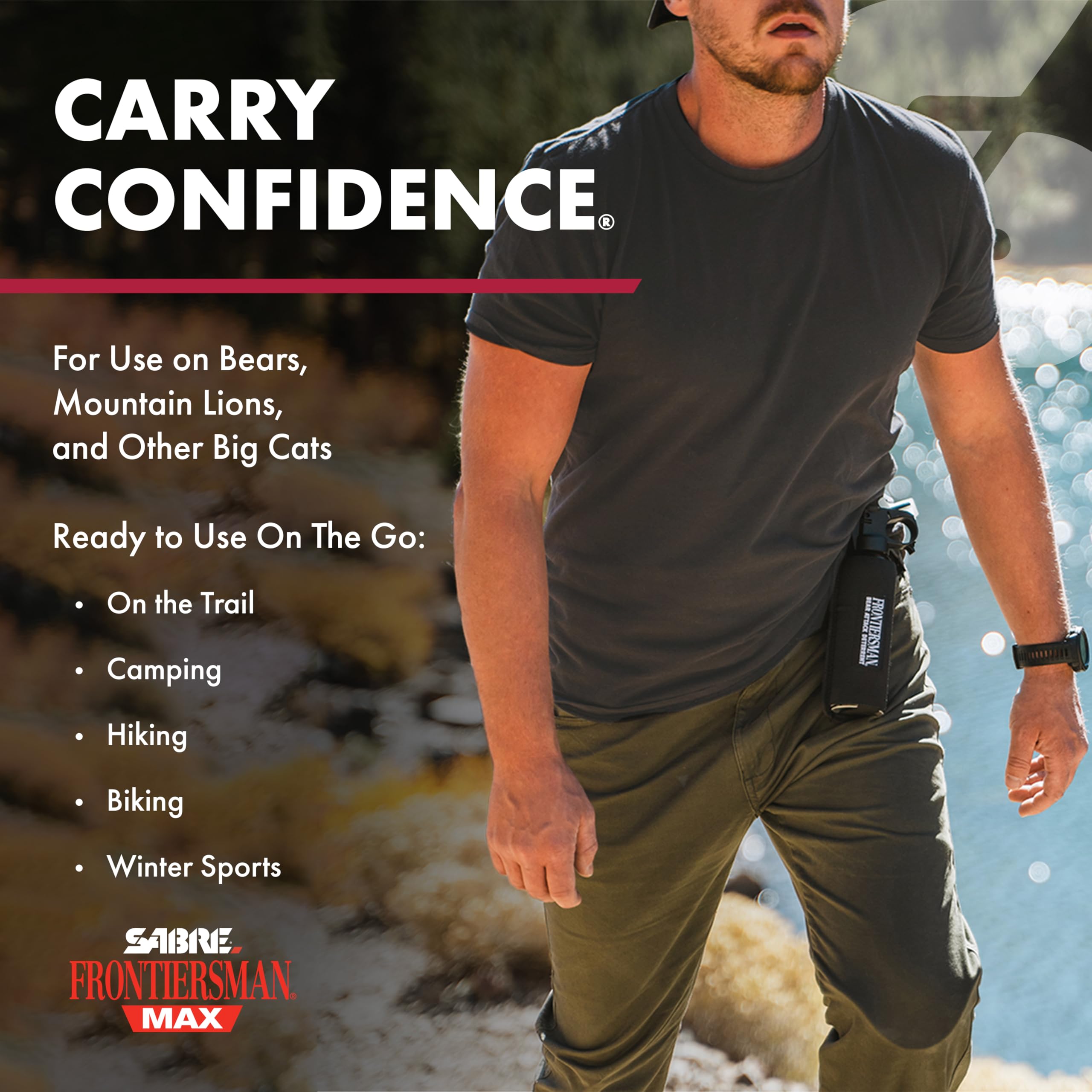 SABRE Frontiersman MAX 2 percent capsaicinoids for strong deterrence within distance