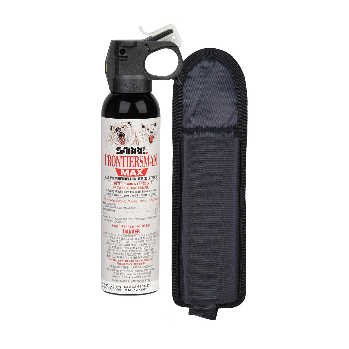 SABRE Frontiersman Max bear deterrent fog protects hikers in bear encounters