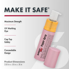 Close-up of SABRE pepper spray labeled 12 bursts
