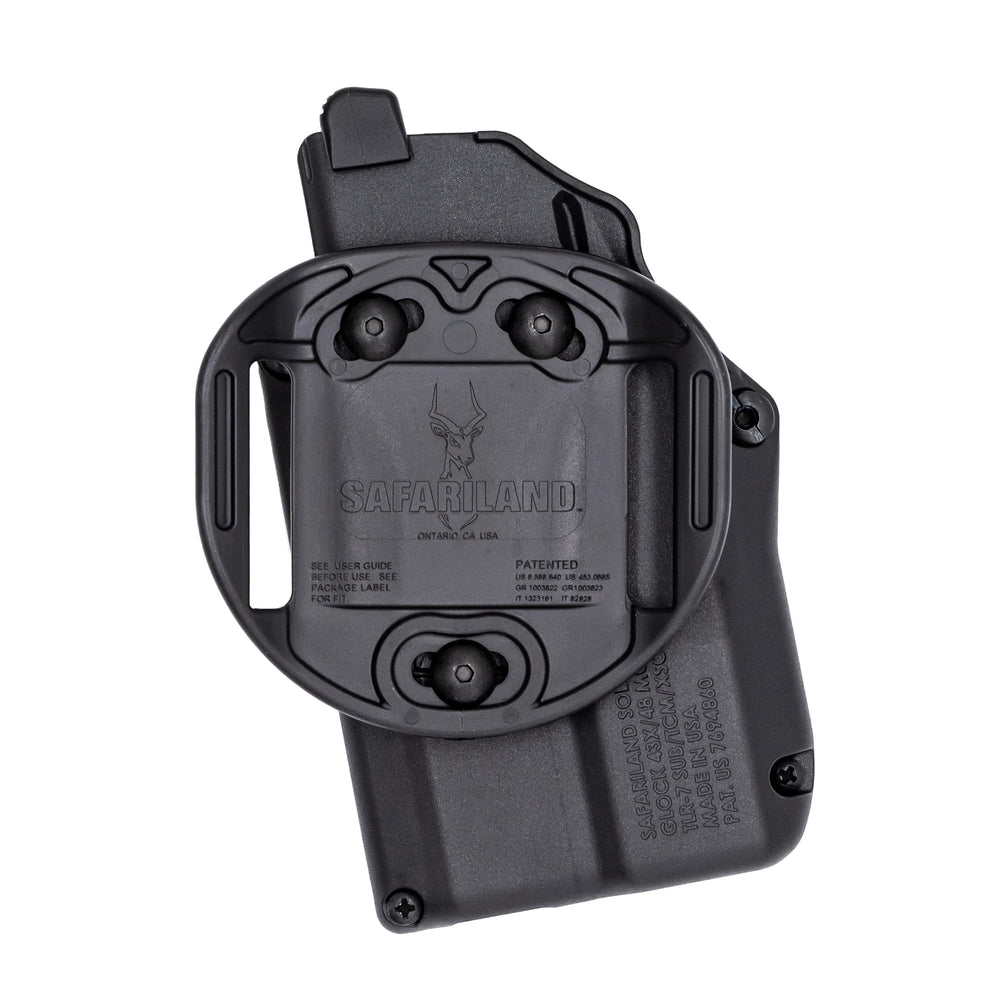 Can be used on any Safariland 3-hole pattern holster