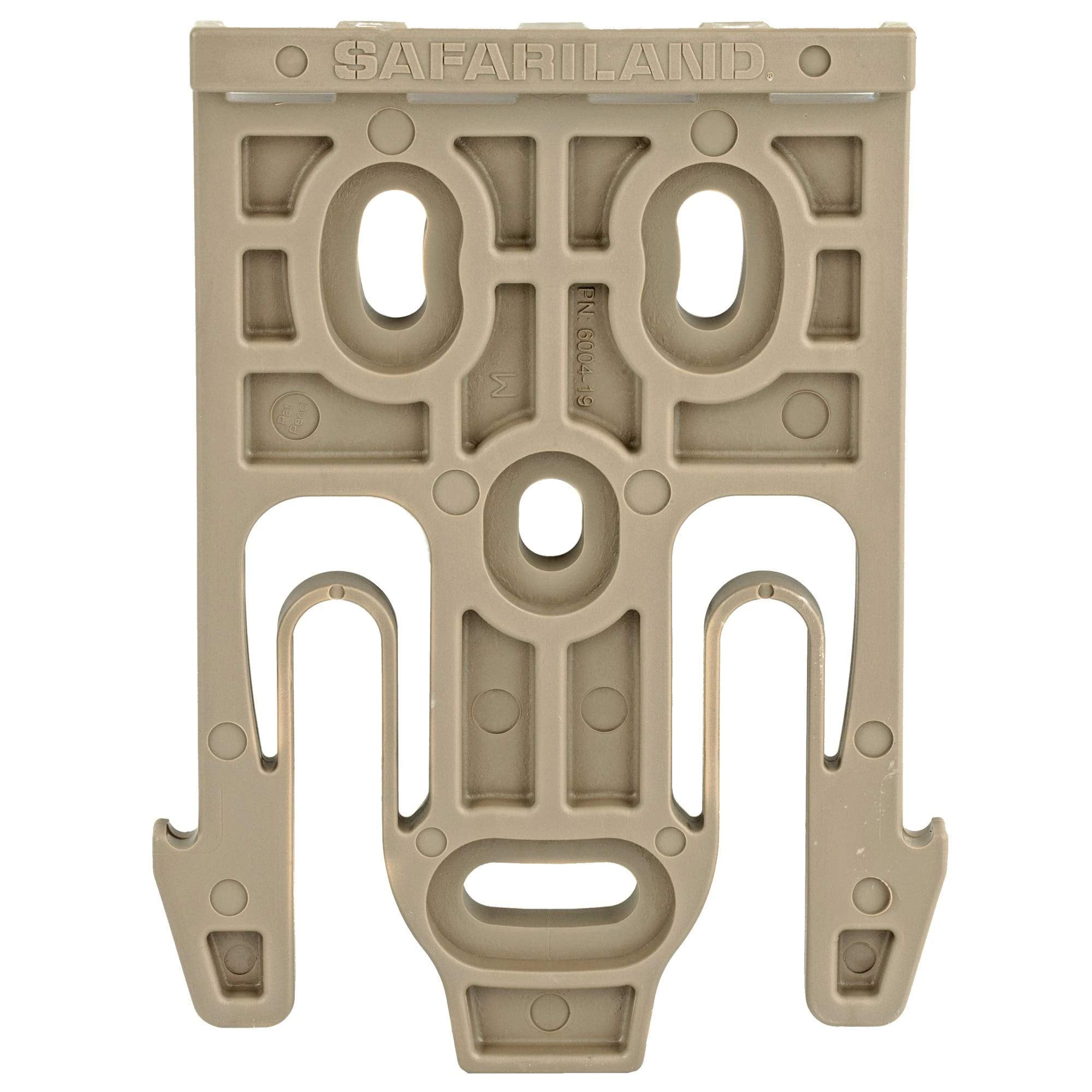 Safariland 6004-19 Quick Locking System Holster Fork in Flat Dark Earth mounted on a holster back