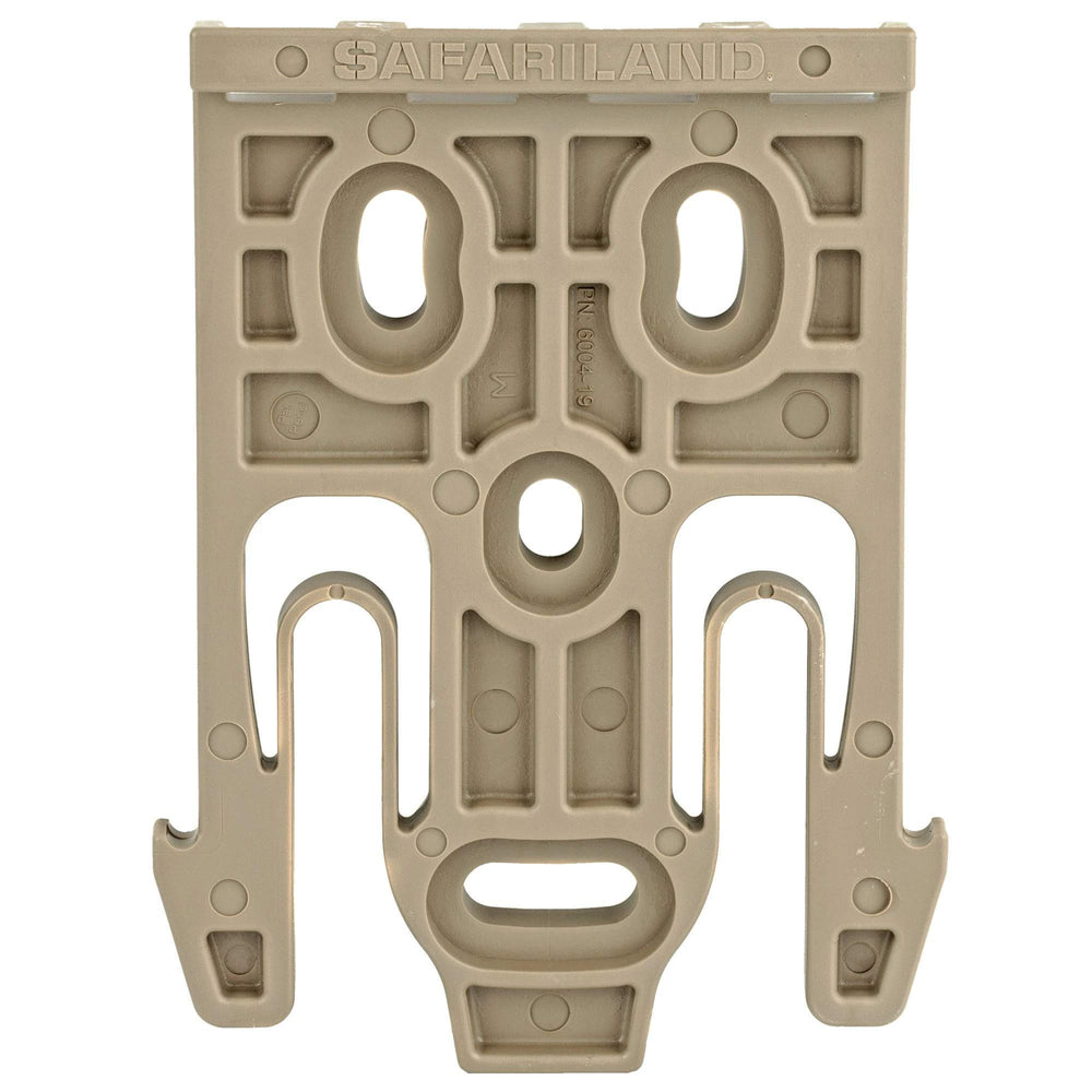 Safariland 6004-19 Quick Locking System Holster Fork in Flat Dark Earth mounted on a holster back