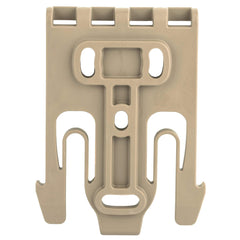 QLS holster fork with QLS 22/22L receiver plates concept in Flat Dark Earth showing quick transfer capability