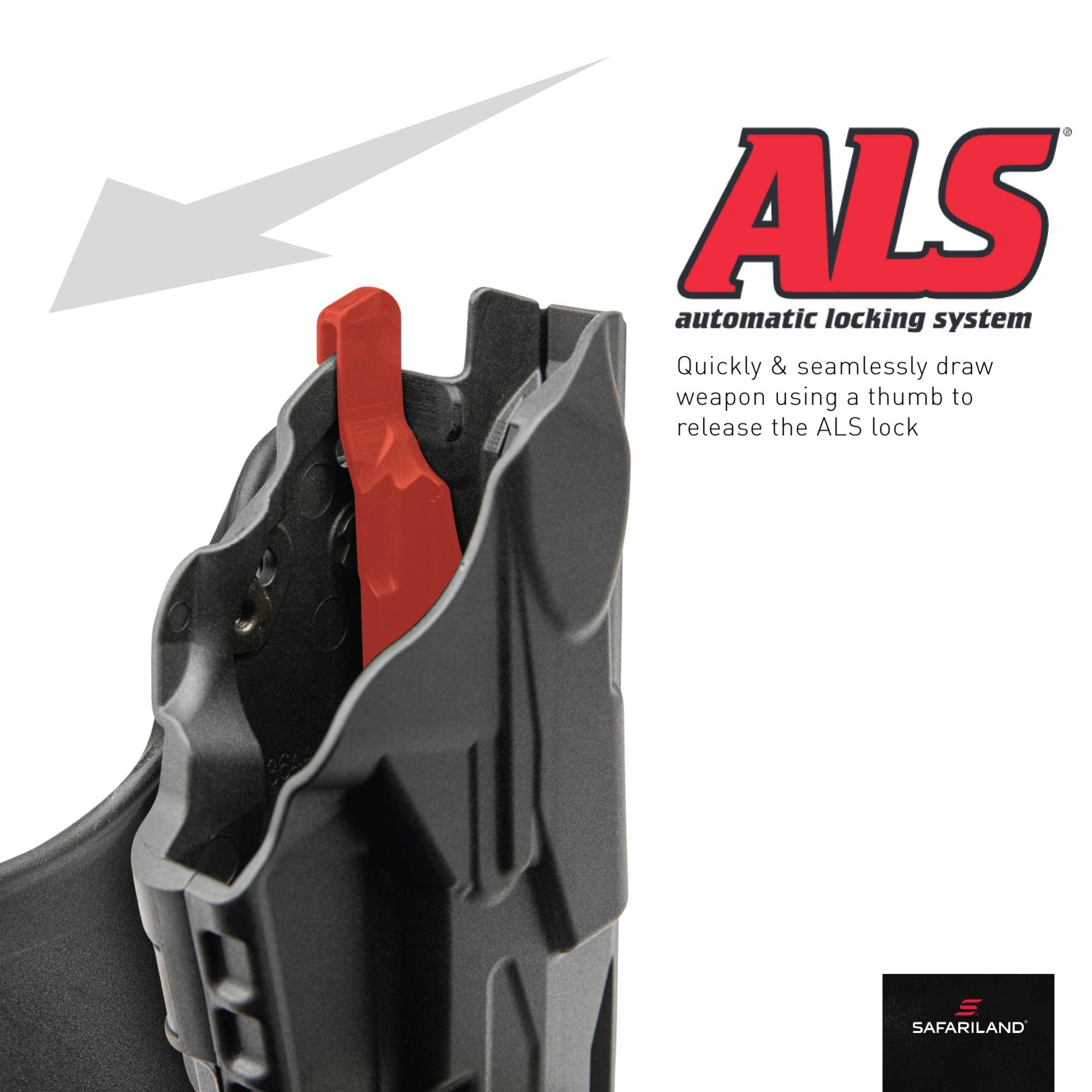 Safariland 6360 ALS duty holster rotating hood feature