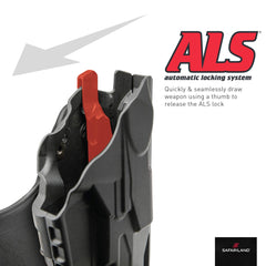 Safariland 6360 ALS duty holster rotating hood feature