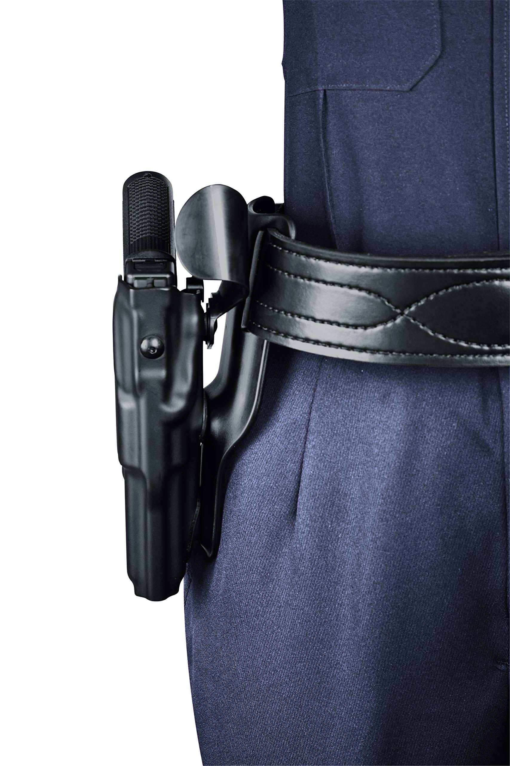 Locks onto duty belt via belt-slot design