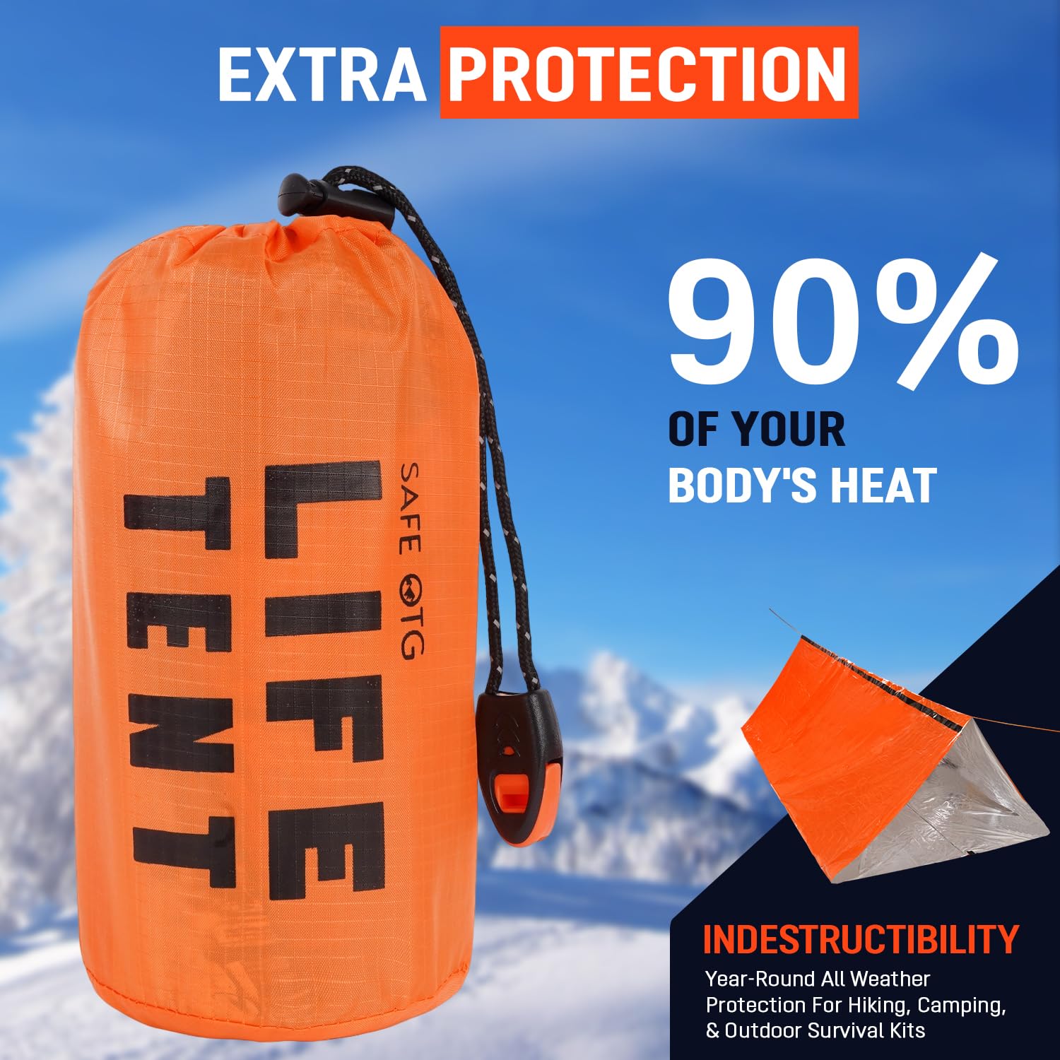 SAFE OTG shelter fits in a small backpack for easy carry.