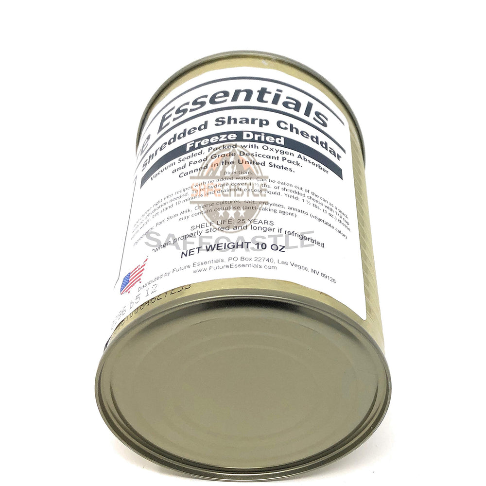 SAFECASTLE cheddar stored in a cool, dry place supports long-term storage readiness.