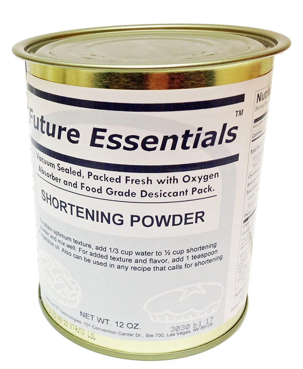 Pouring shortening powder into a hot pan for quick pan-fry cooking