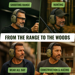SafeHouseHQ adjustable headband ear protection for all-day comfort during shoots.