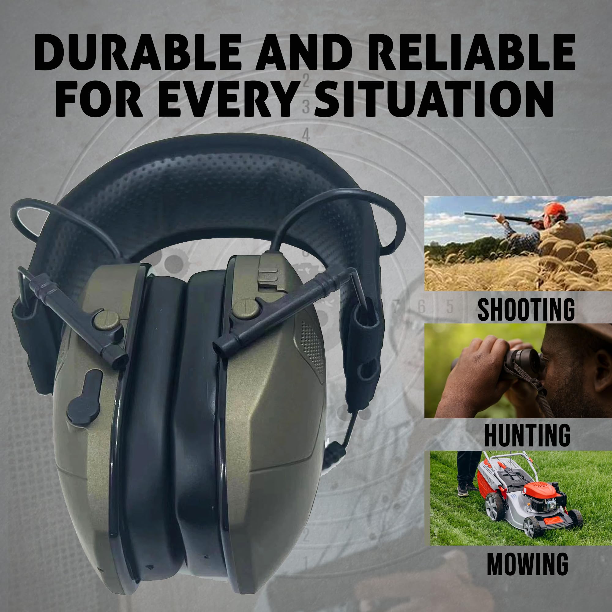 SafeHouseHQ noise-cancelling earmuffs designed for workshop safety and focus.