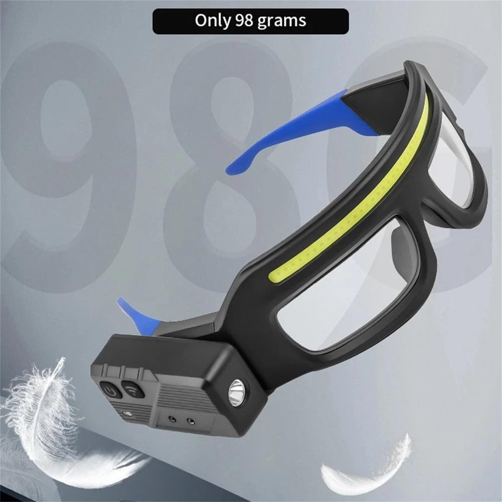 IPX4 waterproof Safety Glasses headlight withstand rain or sweat.