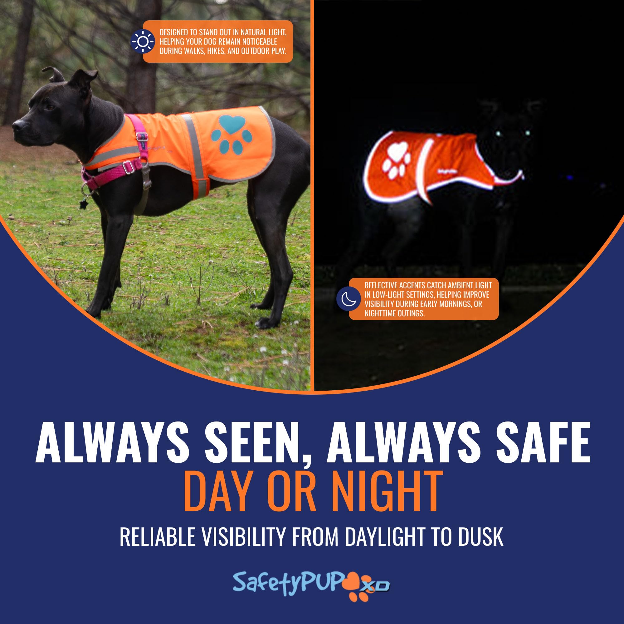 Soft fleece lining inside SafetyPUP XD vest provides extra warmth