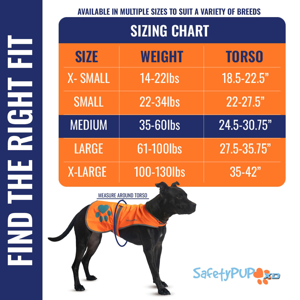 SafetyPUP XD Soft-Shell Vest in orange, back view for high-visibility outdoors