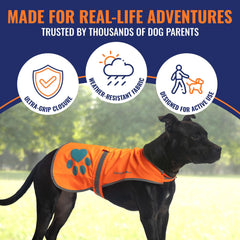 Close-up of SafetyPUP XD waterproof fabric on the vest exterior