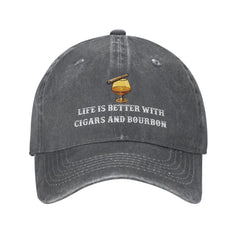 Saftbak life better cigars and bourbon hat for daily casual wear.
