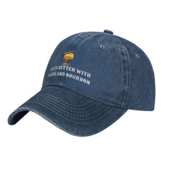 Saftbak navy blue baseball cap shown with versatile styling