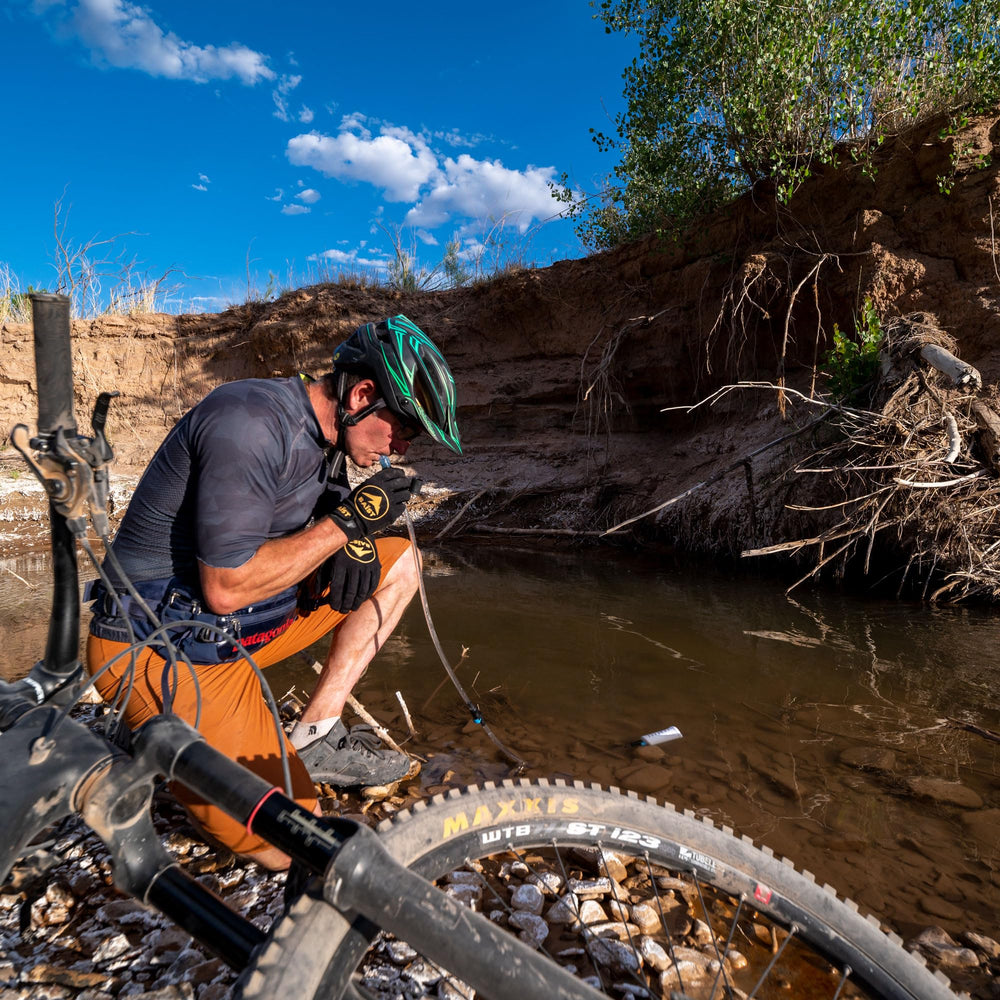 Sagan Life water filter straw ideal for backpacking use on trails.