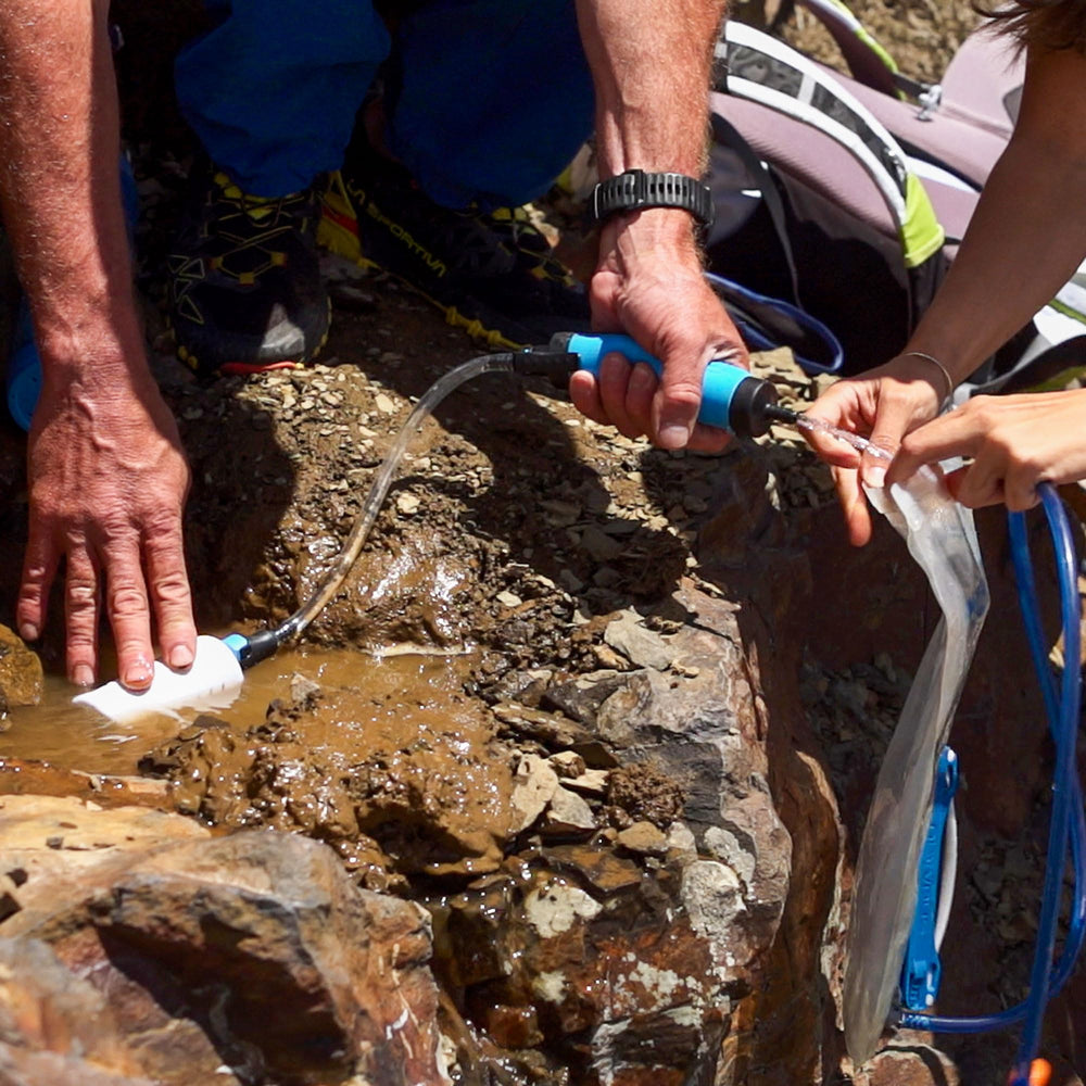 Sagan Life water filter straw pump attachment enables water sharing.