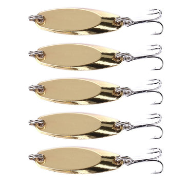 SagaSave spoon-shaped lure gold close-up shows reflective surface for deep-water attraction