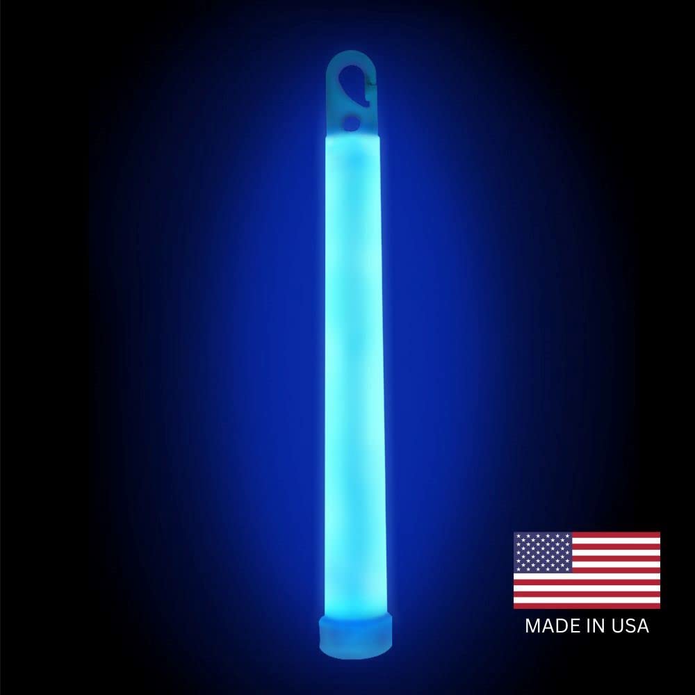 Sage Blue glow stick with Sure-Fasten hook for quick attachment during activities.