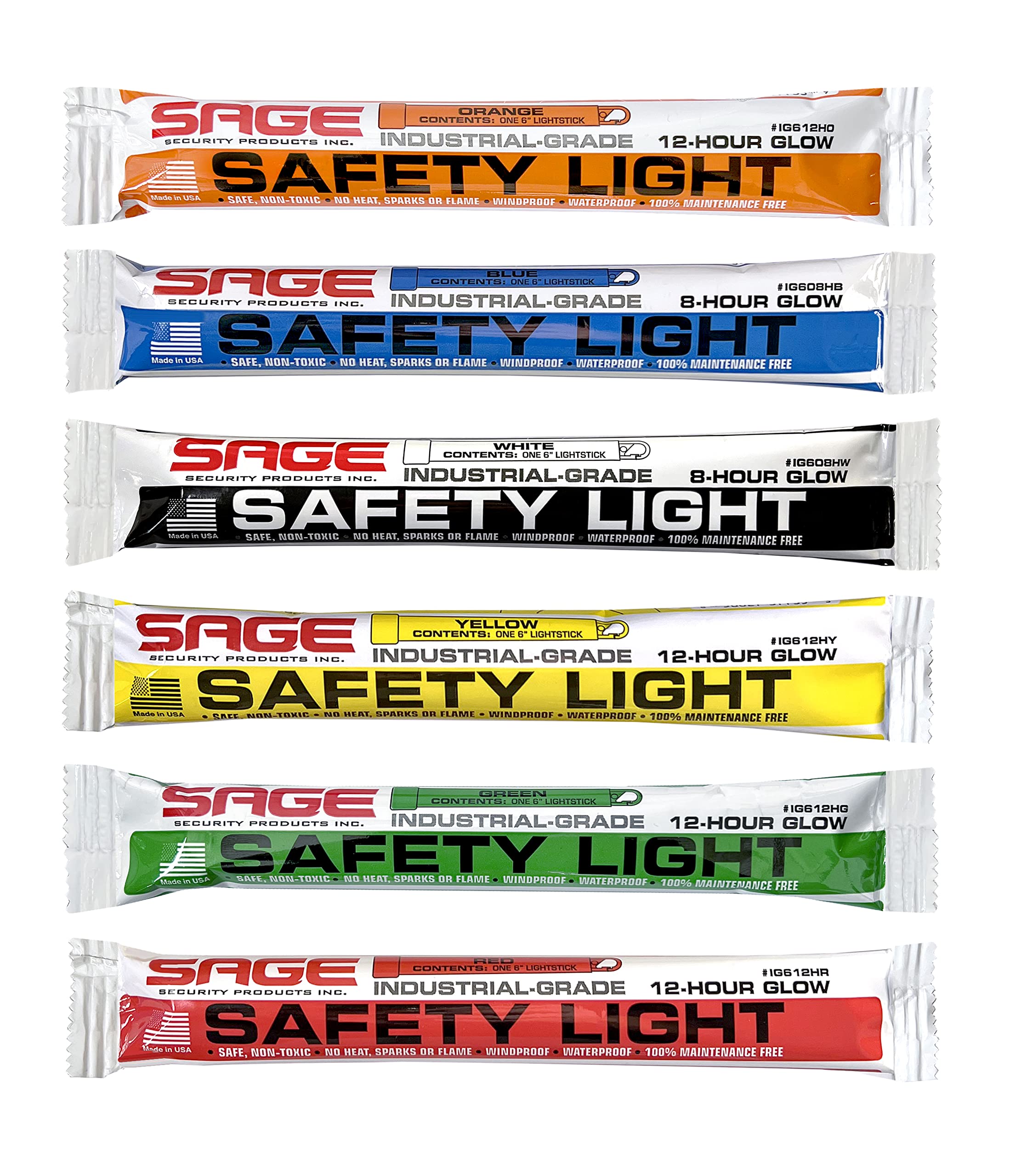 Sage Blue glow stick offers 12-hour brightness for emergencies and events.
