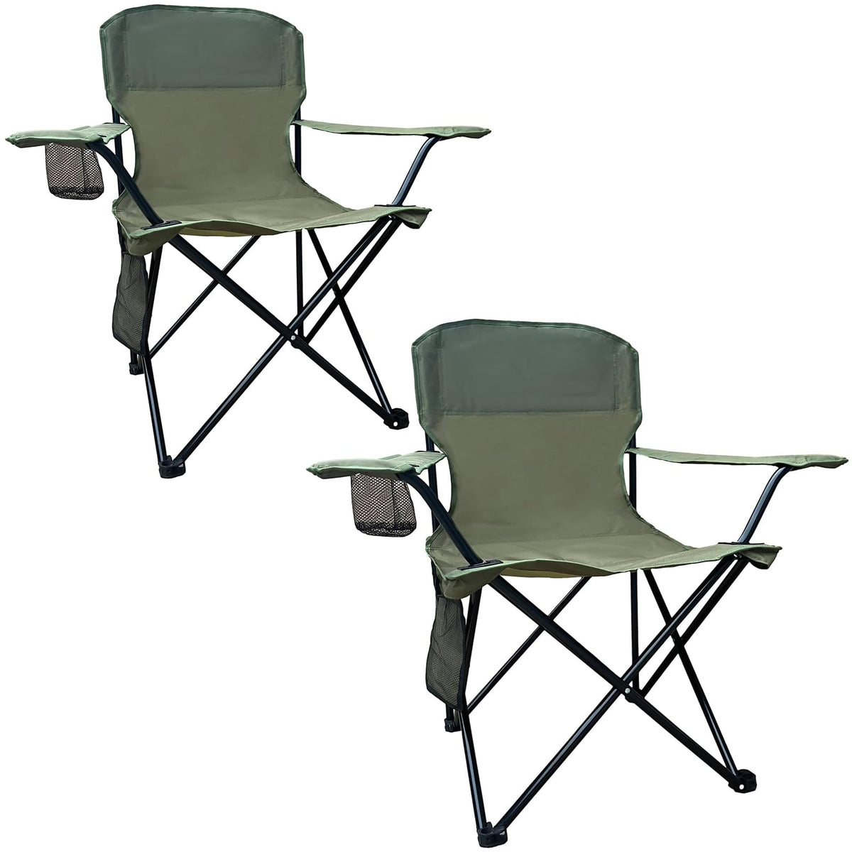 SAILARY folding camping chair green front view highlights lightweight, portable seating for outdoor adventures.