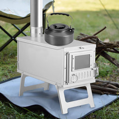 SAILINGFLO folding stove in carry bag—easy backpacking setup for tents.