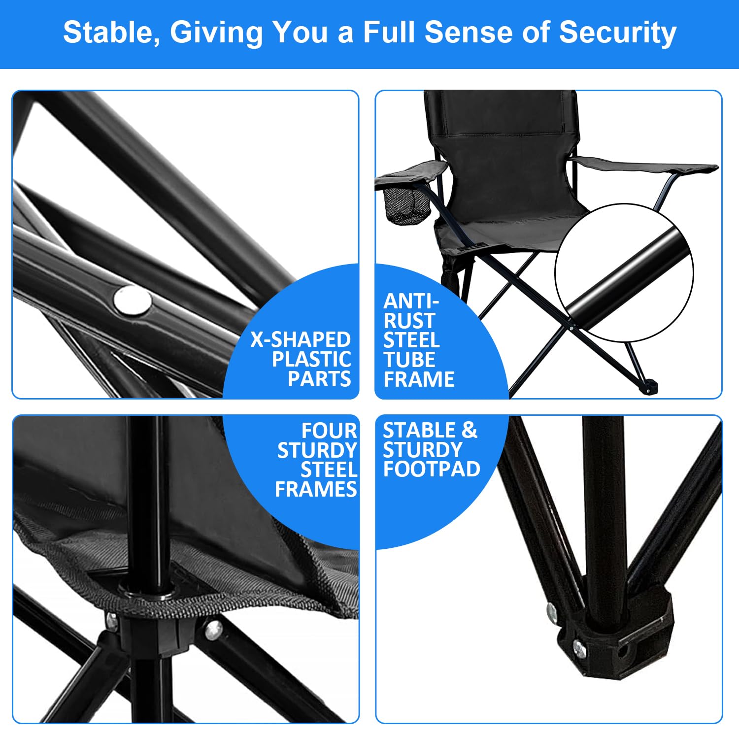 SAILARY folding chair side-storage bag shown for keys, phone, and essentials.