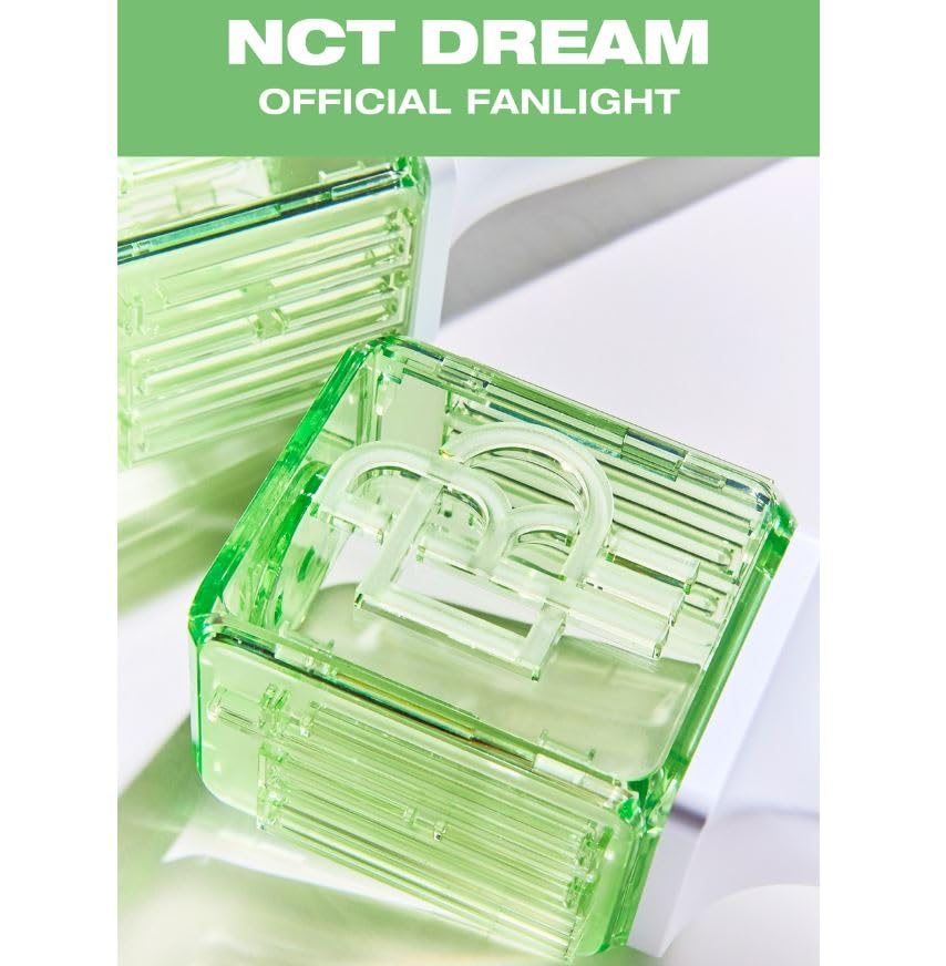 Dreamus NCT Dream Light Stick Ver.2 Green light-stick-front shows vibrant glow for live scenes.