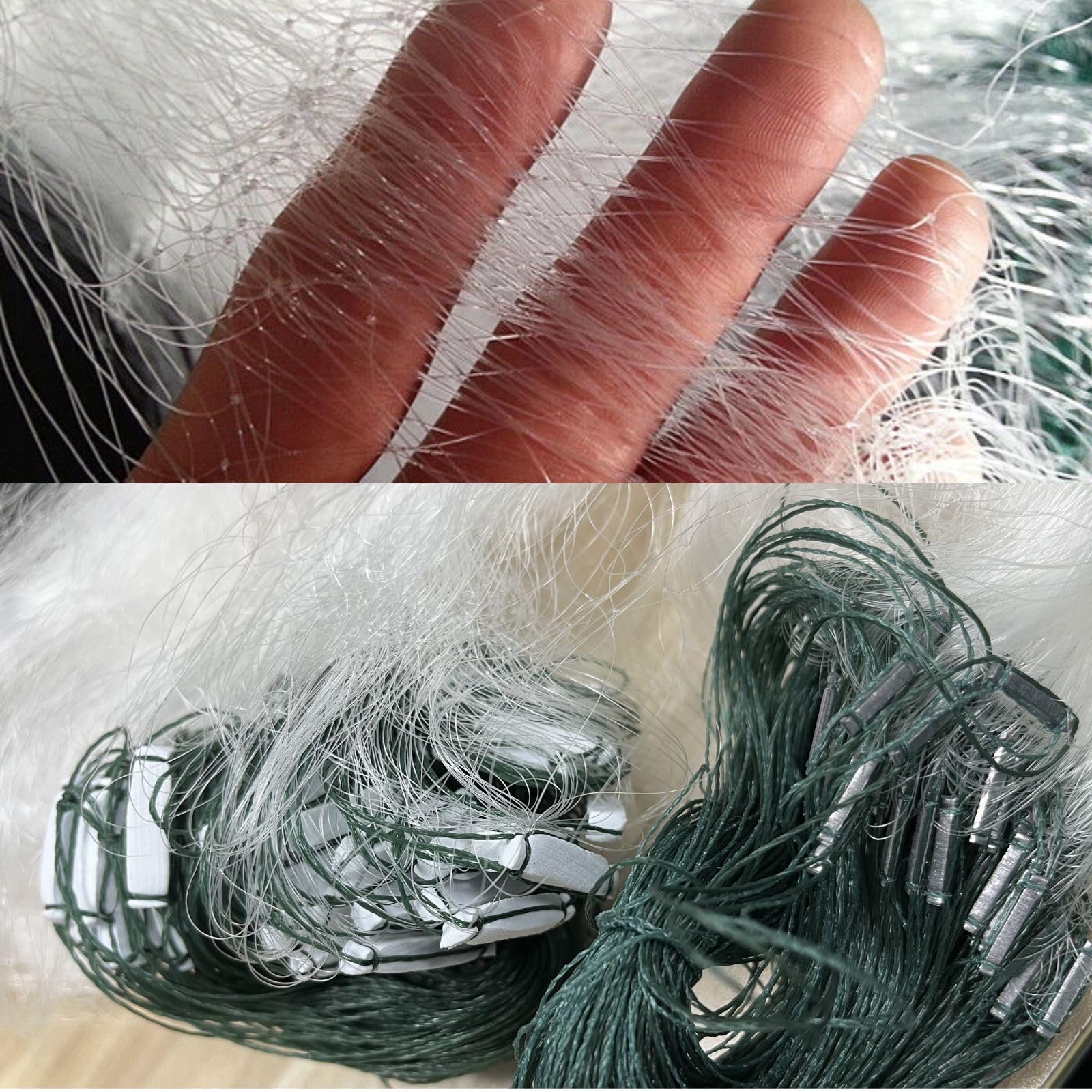 Hand casting setup with Saim cast net 82ft x 4.9ft