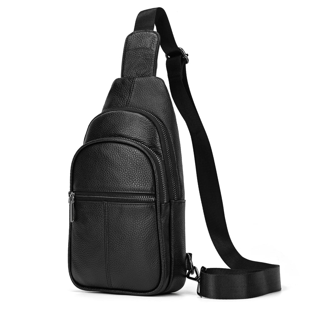 SAIION 9342 black side view showing compact crossbody for daily commute.