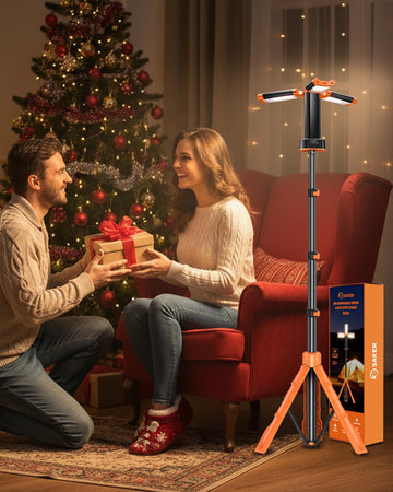 Saker 12000mAh battery promises long illumination for camping or repair tasks.